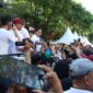Menteri Pertahanan Prabowo Subianto melepas keberangkatan peserta jalan santai 'Anti Mager' yang digelar di Makassar, Minggu, 6 Agustus 2023. (Dok. Tim Media Prabowo Subainto)