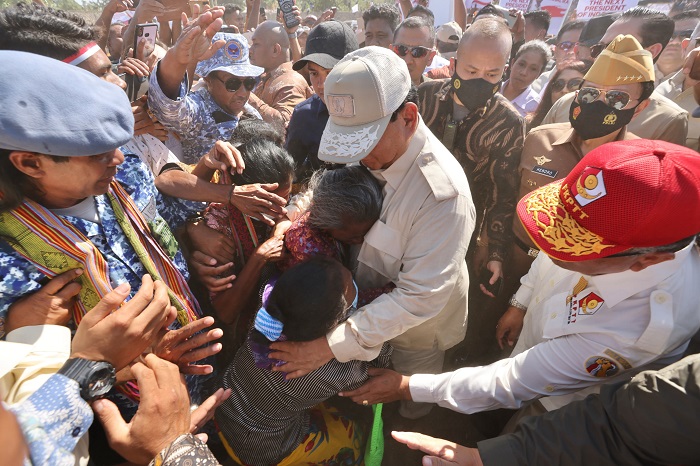 Ketua Umum Partai Gerindra Prabowo Subianto menghadiri acara Deklarasi Masyarakat Perbatasan mendukung Prabowo Subianto Presiden RI 2024. (Dok. Tim Media Prabowo Subianto)
