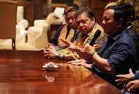 Keluarga besar Koalisi Indonesia Maju menerima Silahturahmi dari Presiden RI ke - 6 Susilo Bambang Yudhoyono bersama Agus Harimurti Yudhoyono. (Dok. TIm Media Prabowo)
