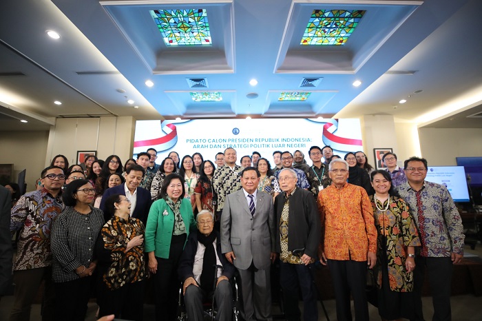 Acara 'Pidato Calon Presiden Republik Indonesia: Arah dan Strategi Politik Luar Negeri' yang digelar Centre for Strategic and International Studies (CSIS) di Jakarta. (Dok. Tim Media Prabowo Subianto)
