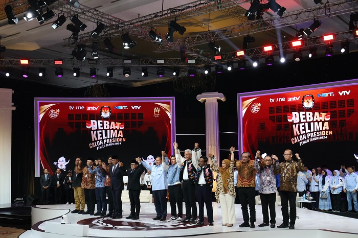 Acara debat kelima Pilpres 2024 yang digelar di Jakarta Convention Center (JCC), Jakarta.  (Dok. TKN Prabowo - Gibran)