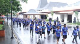 Kegiatan Kafegama Fun Walk 2024 sukses diselenggarakan pada Minggu, 8 Desember 2024 di Kawasan Taman Mini Indonesia Indah Jakarta. (Dok. BRI)