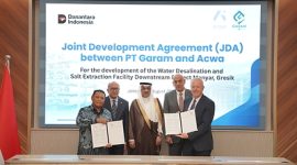 Acwa menandatangani perjanjian pengembangan bersama dengan PT GARAM untuk proyek integrasi desalinasi air laut dan garam industri dengan skala utilitas yang pertama di Indonesia